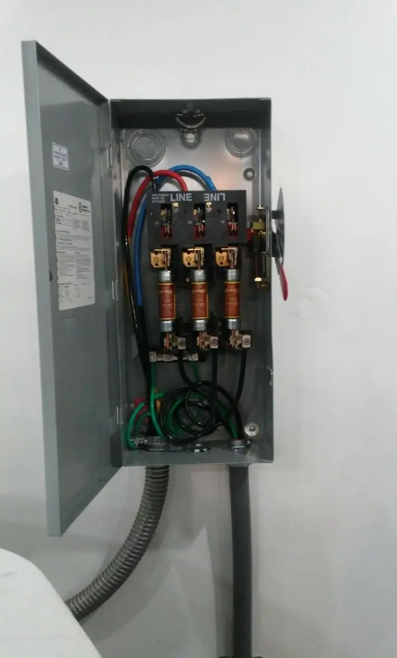 Three-phase disconnect switch installed for Electrical Wiring & Rewiring in Marathon